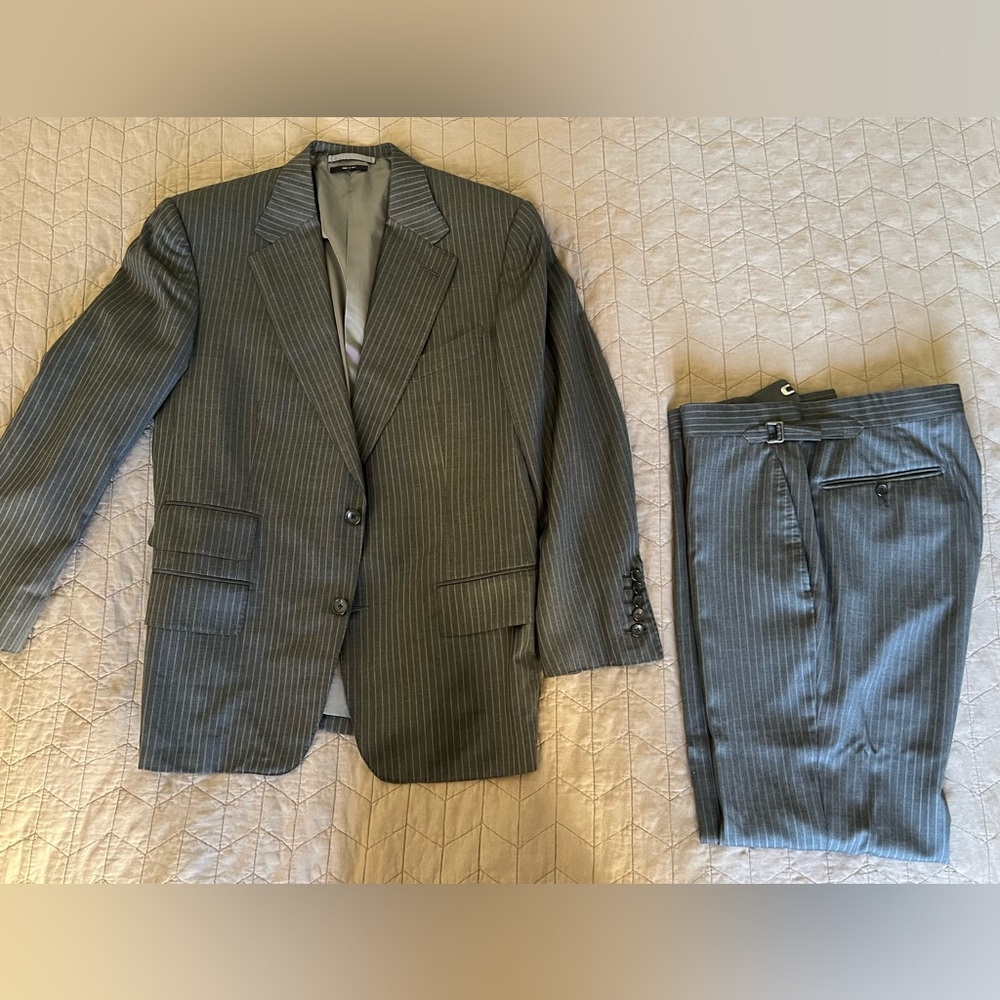 Tom Ford “Base A” Windsor Charcoal Grey Pinstripe Suit